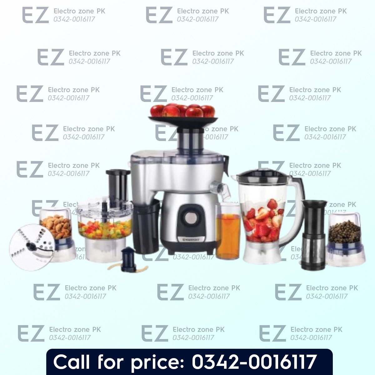 Westpoint WF 7806 Food Processor 9 in 1 offers chopping, slicing, shredding, blending, and grinding for easy meal preparation. Buy from Electro Zone PK.
