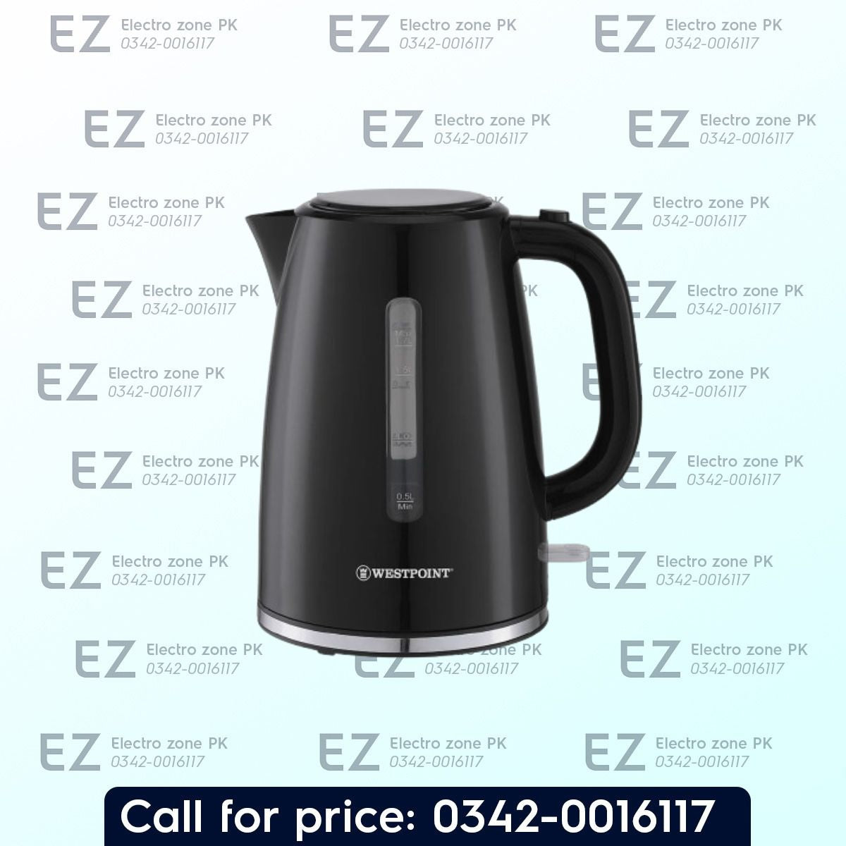Westpoint WF 8266 Deluxe Cordless Electric Kettle price in Pakistan with rapid boiling, easy handling, 360° swivel base, and automatic shut-off for convenience.