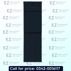 A tall, narrow black rectangular appliance or panel shown vertically on a pale blue background with repeated 'EZ Electro zone PK' watermarks and a blue banner at the bottom reading 'Call for price: 0342-001617'.